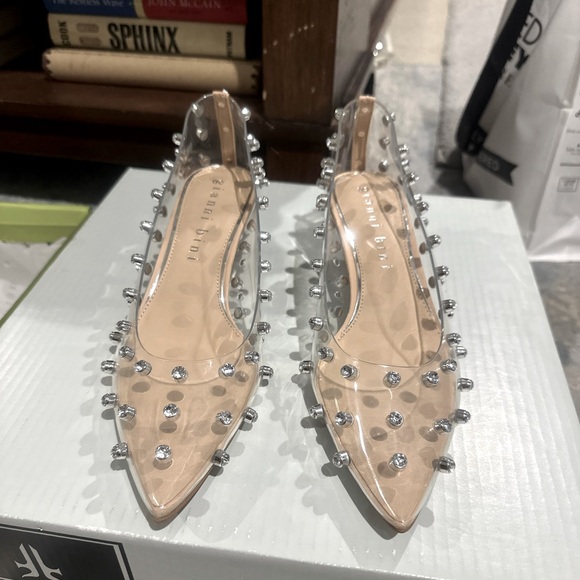 Gianni Bini Shoes - Gianni Bini Renzlee Clear Studded Kitten Heals!